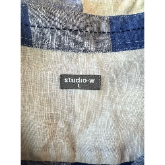 Woolworth's Studio W Men's Shirt Gingham Check Size Large 2176 - Picture 3 of 7